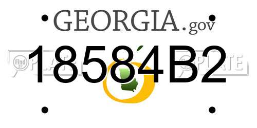 18584B2 Georgia License Plate