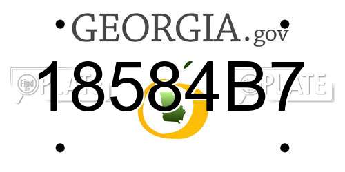 18584B7 Georgia License Plate