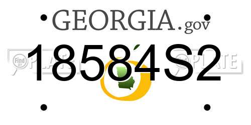 18584S2 Georgia License Plate
