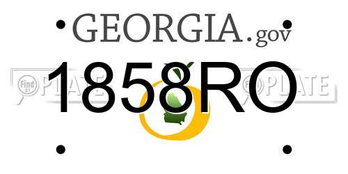 1858RO Georgia License Plate