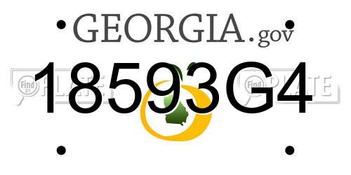 18593G4 Georgia License Plate