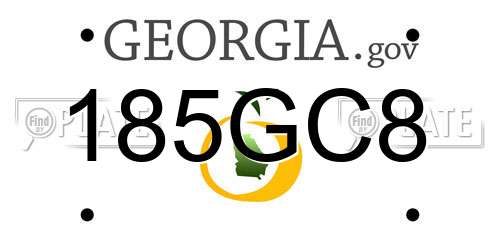 185GC8 Georgia License Plate
