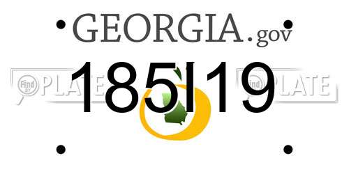 185I19 Georgia License Plate