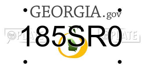 185SR0 Georgia License Plate