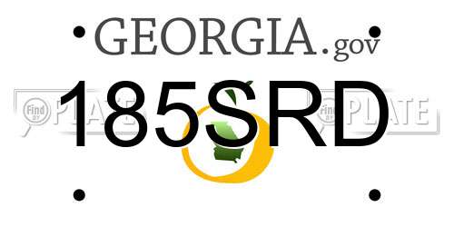 185SRD Georgia License Plate