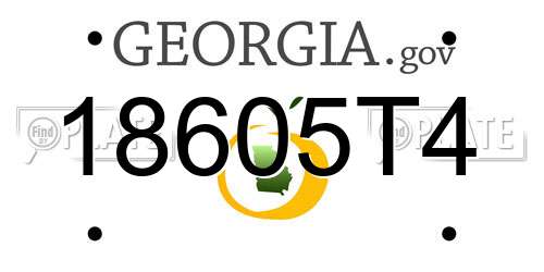 18605T4 Georgia License Plate
