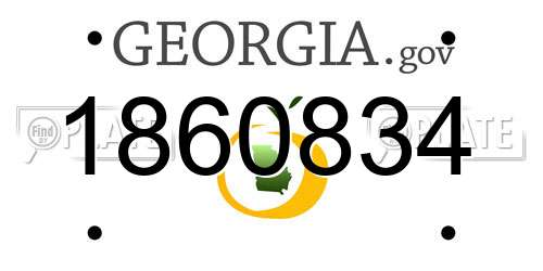 1860834 Georgia License Plate