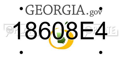 18608E4 Georgia License Plate