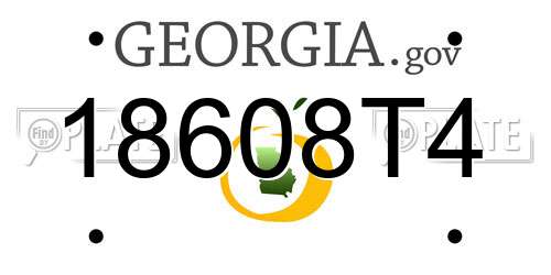 18608T4 Georgia License Plate