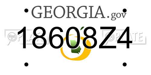 18608Z4 Georgia License Plate