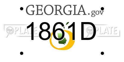1861D Georgia License Plate