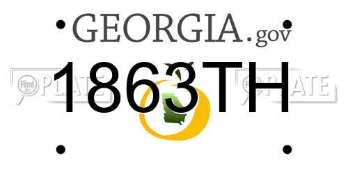 1863TH Georgia License Plate