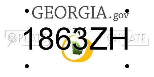 1863ZH Georgia License Plate