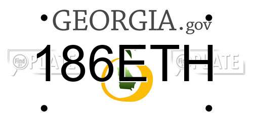 186ETH Georgia License Plate