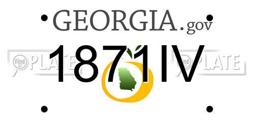 1871IV Georgia License Plate