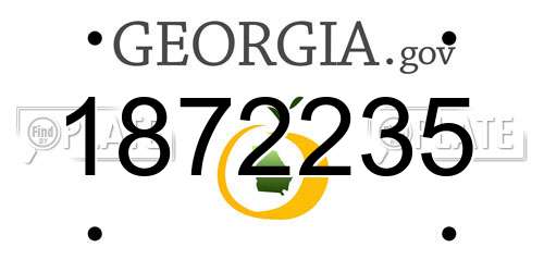 1872235 Georgia License Plate