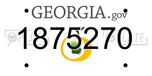 1875270 Georgia License Plate