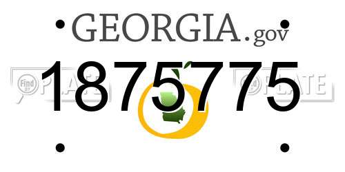 1875775 Georgia License Plate
