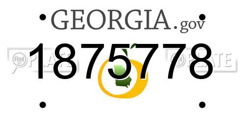 1875778 Georgia License Plate