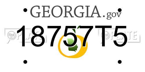 18757T5 Georgia License Plate