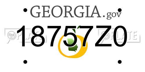 18757Z0 Georgia License Plate