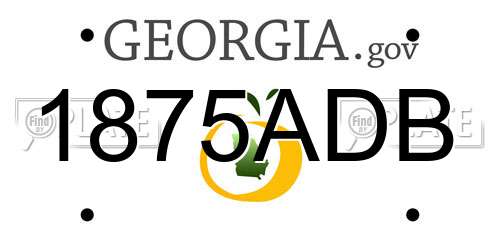 1875ADB Georgia License Plate