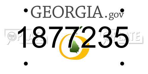 1877235 Georgia License Plate