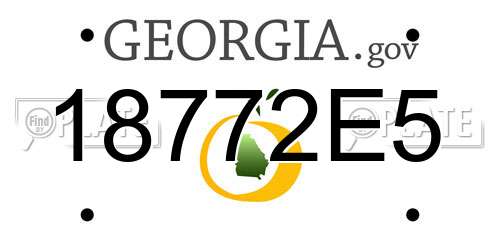 18772E5 Georgia License Plate