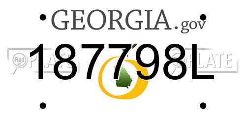 187798L Georgia License Plate
