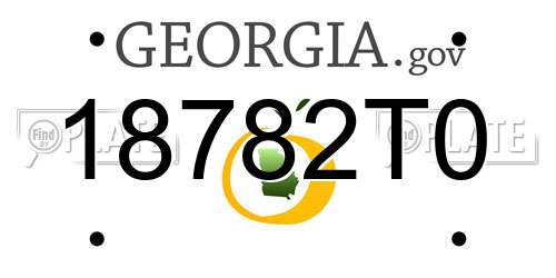 18782T0 Georgia License Plate