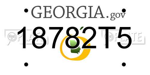 18782T5 Georgia License Plate