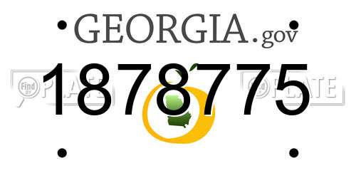 1878775 Georgia License Plate