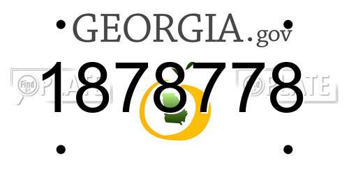 1878778 Georgia License Plate