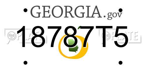 18787T5 Georgia License Plate