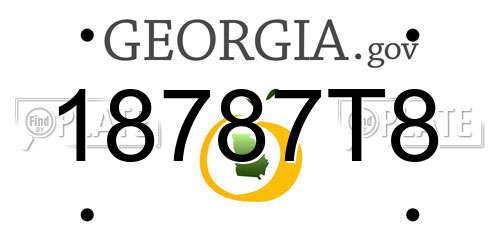 18787T8 Georgia License Plate