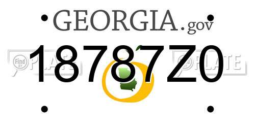 18787Z0 Georgia License Plate