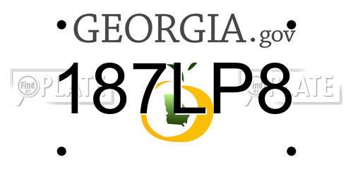 187LP8 Georgia License Plate
