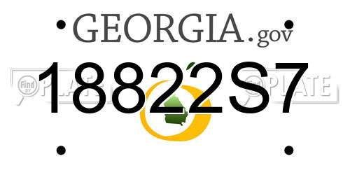 18822S7 Georgia License Plate