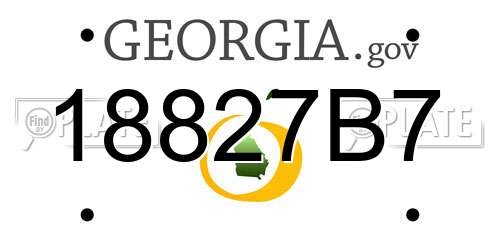 18827B7 Georgia License Plate