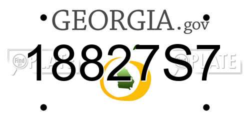 18827S7 Georgia License Plate