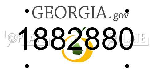 1882880 Georgia License Plate