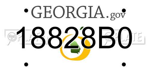 18828B0 Georgia License Plate