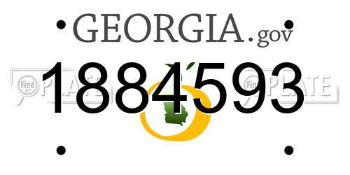 1884593 Georgia License Plate