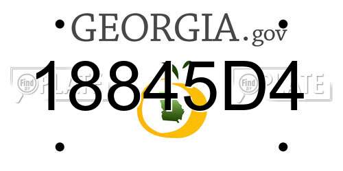 18845D4 Georgia License Plate