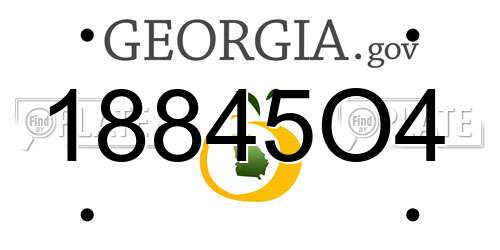 18845O4 Georgia License Plate