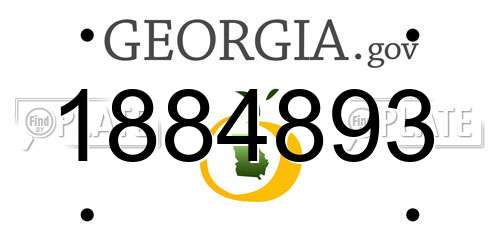 1884893 Georgia License Plate