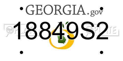 18849S2 Georgia License Plate