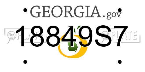 18849S7 Georgia License Plate