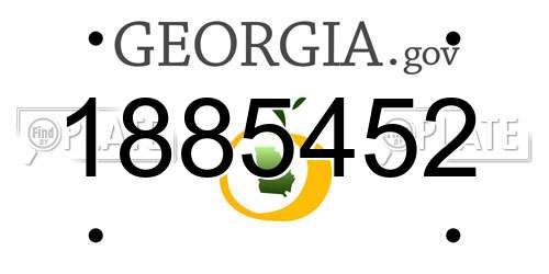 1885452 Georgia License Plate