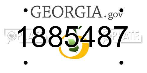 1885487 Georgia License Plate